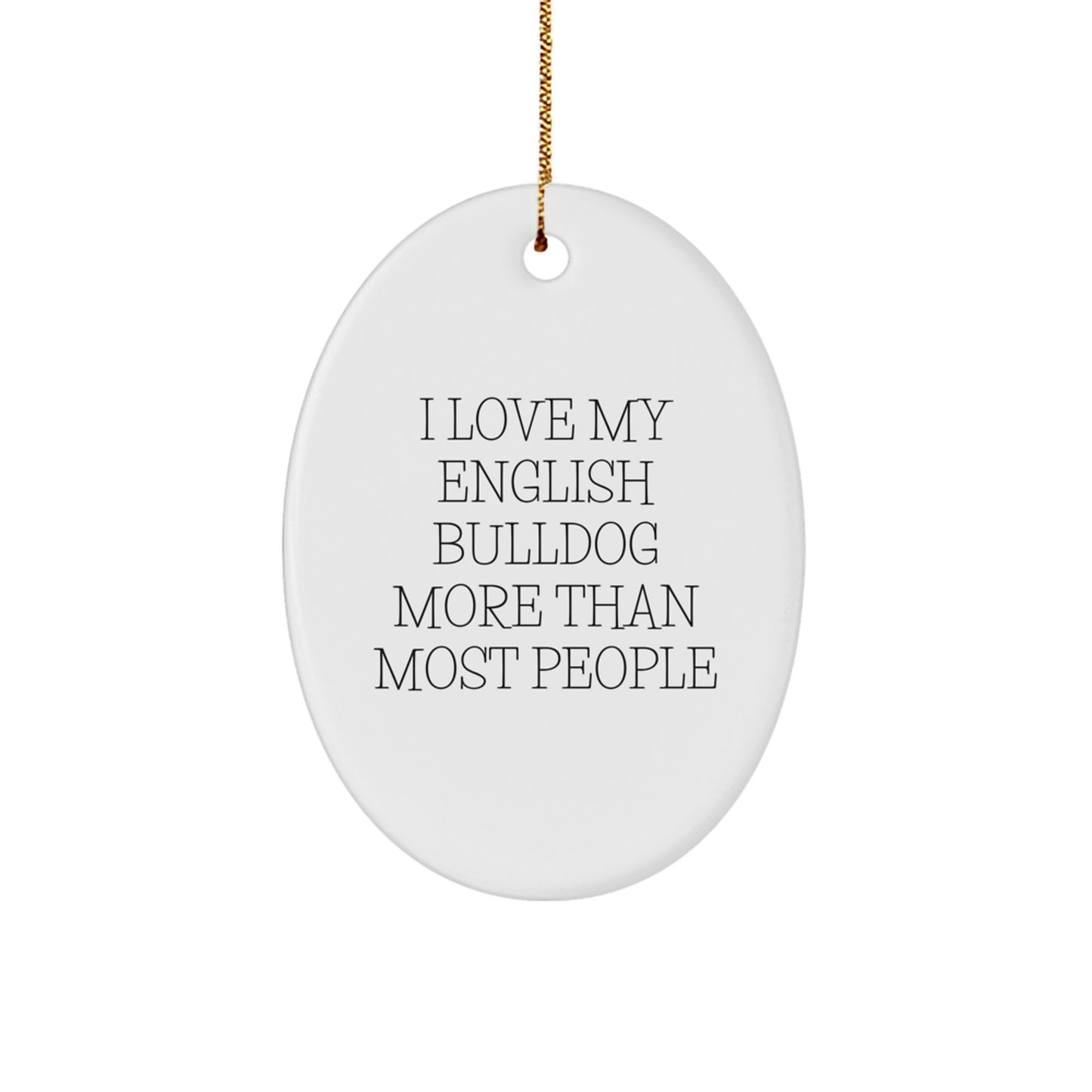 English Bulldog Oval Ornament Gifts from Family for Christmas Unique - Image 1