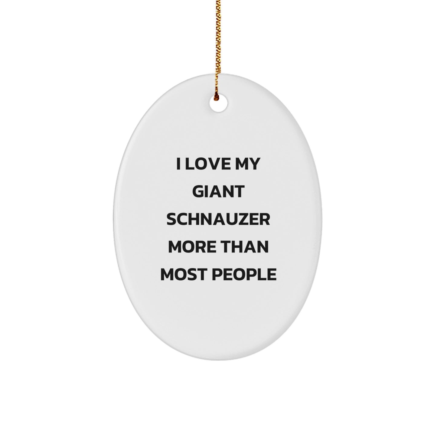 Funny Giant Schnauzer Dog Oval Ornament Gifts from Friends, Family for Christmas Unique Decorations - Image 1