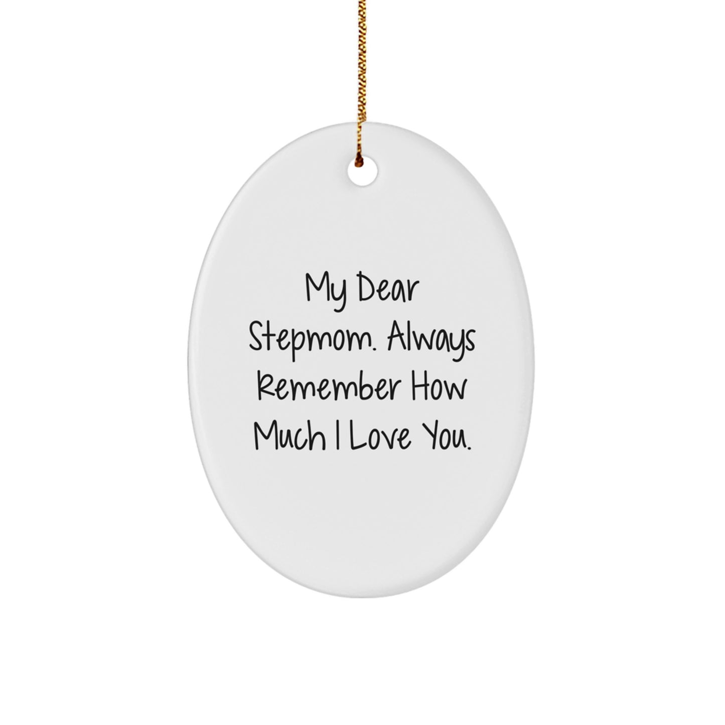 Funny Stepmom Gifts from Men to Family, Stepmom Oval Ornament Christmas Unique Presents for Stepmom - Image 1