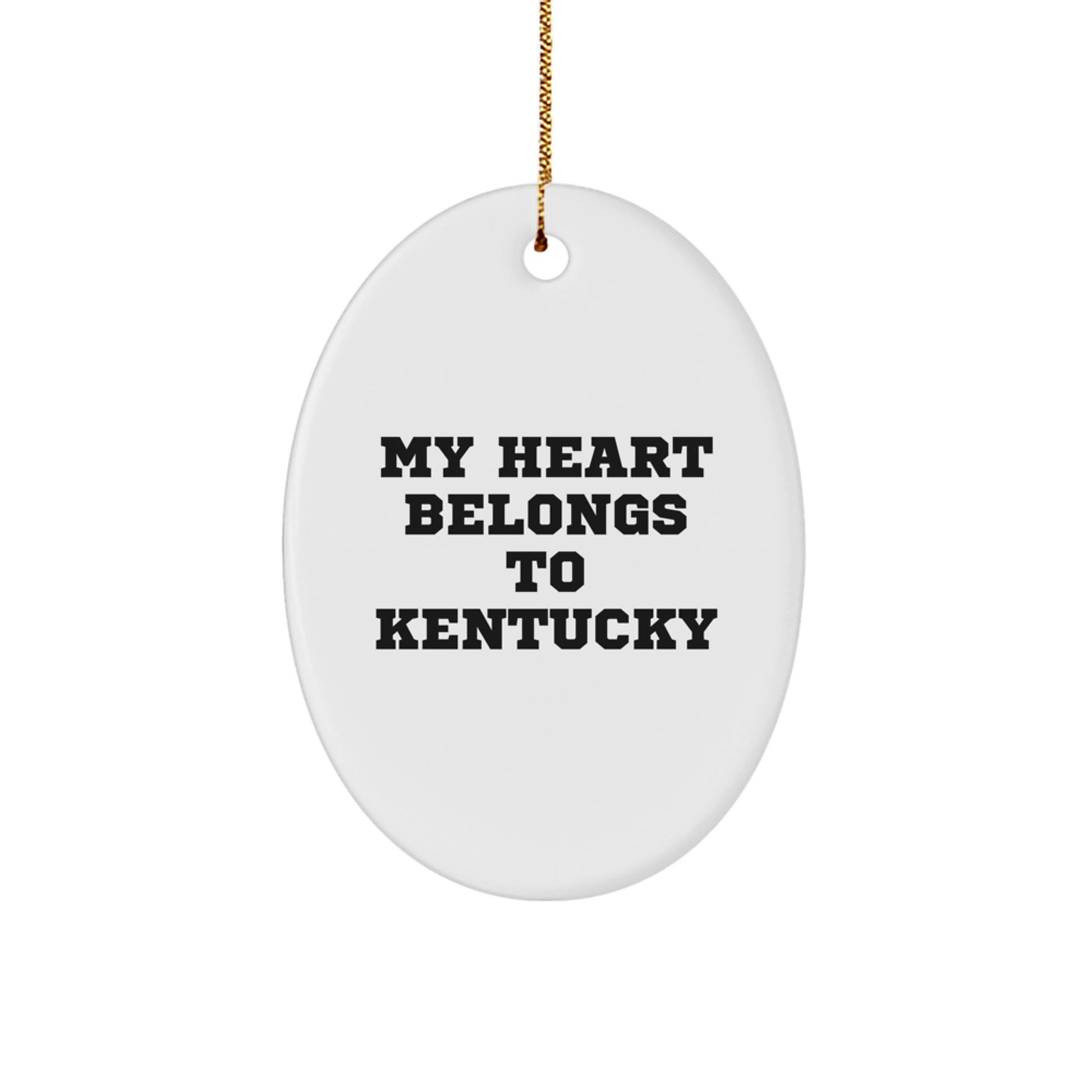 Kentucky Oval Ornament, Funny Quote Gifts from Friends to Kentucky Women, Christmas Decorations for Home or Office - Image 1
