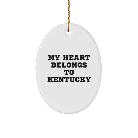 Kentucky Oval Ornament, Funny Quote Gifts from Friends to Kentucky Women, Christmas Decorations for Home or Office - Image 1