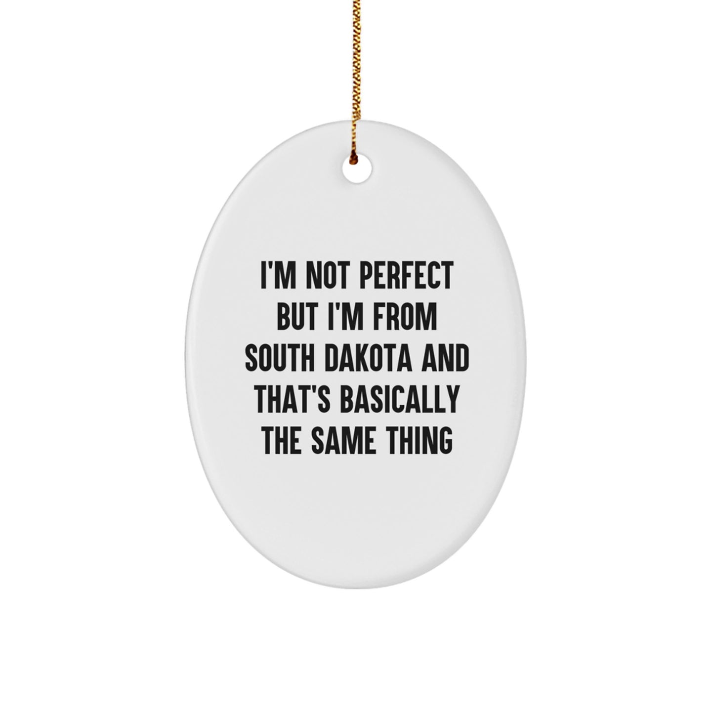 Funny South Dakota Oval Ornament Gifts from Friends and Family, Christmas Unique Gifts - Image 1