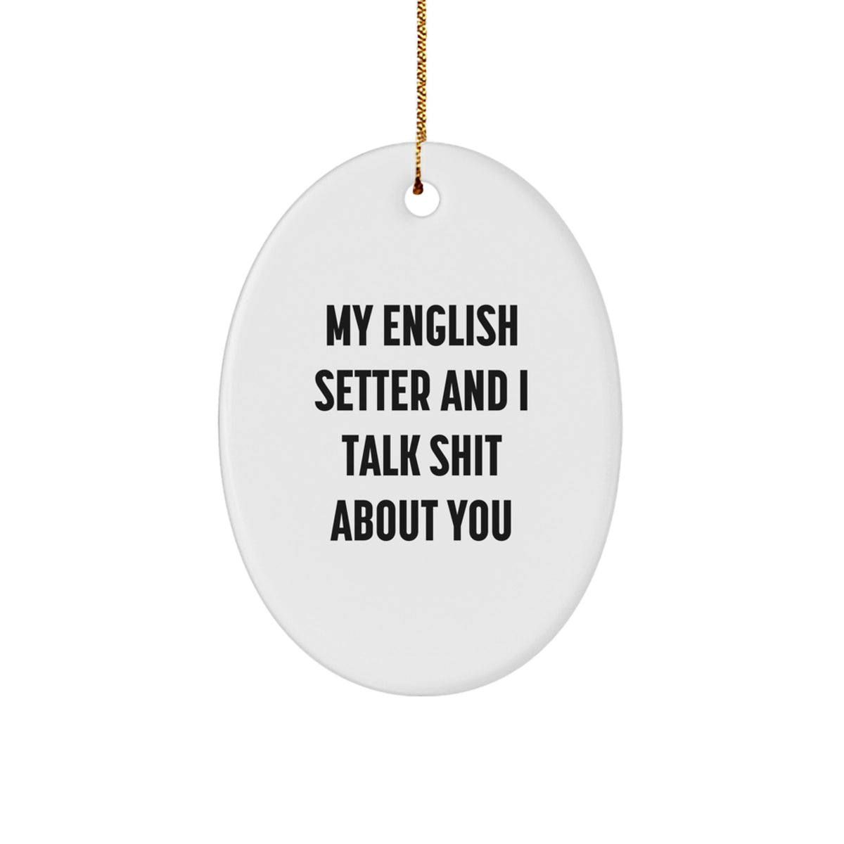 English Setter Oval Ornament Keepsake for Him Christmas Gift - Image 1