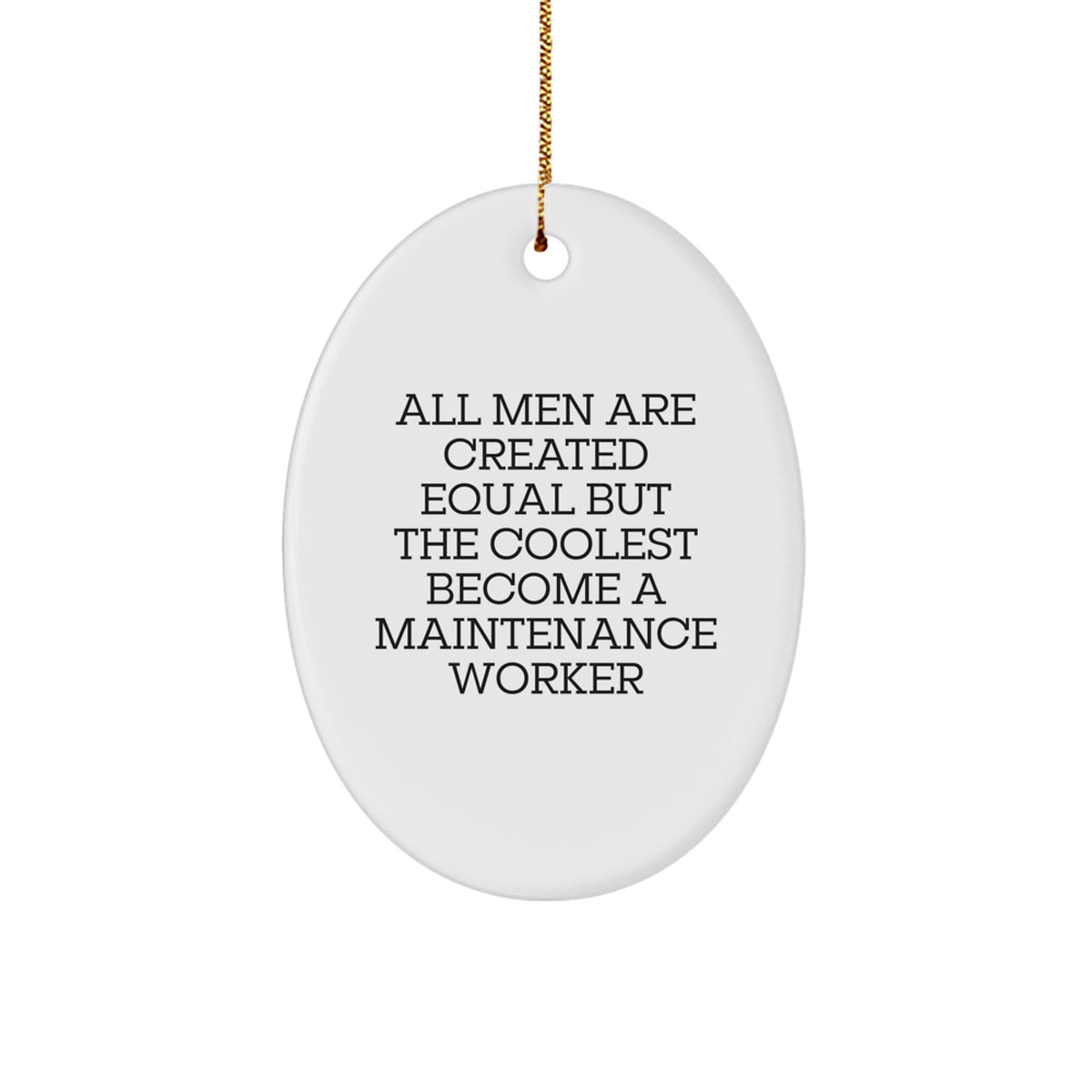 Christmas Gift for Her – Maintenance Worker Oval Ornament Present - Image 1
