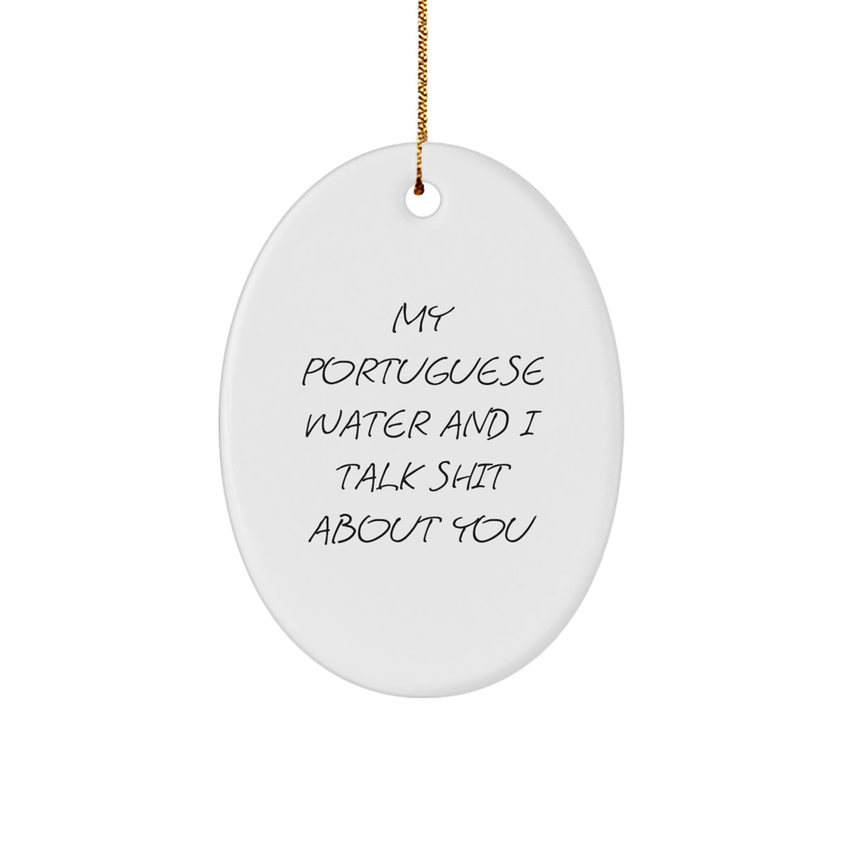 Portuguese Water Dog Favorite Oval Ornament for Kids Christmas Gift - Image 1