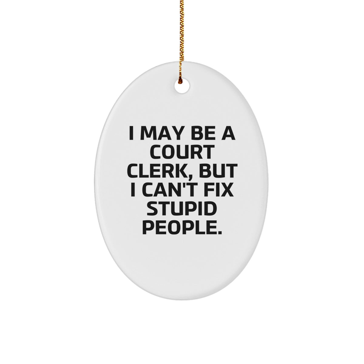 Christmas Gift for Her Court Clerk Oval Ornament Present - Image 1