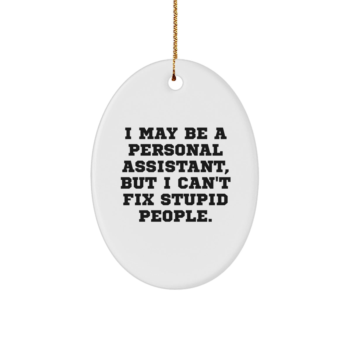 Witty Personal Assistant Oval Ornament Christmas Gift for Friends - Image 1