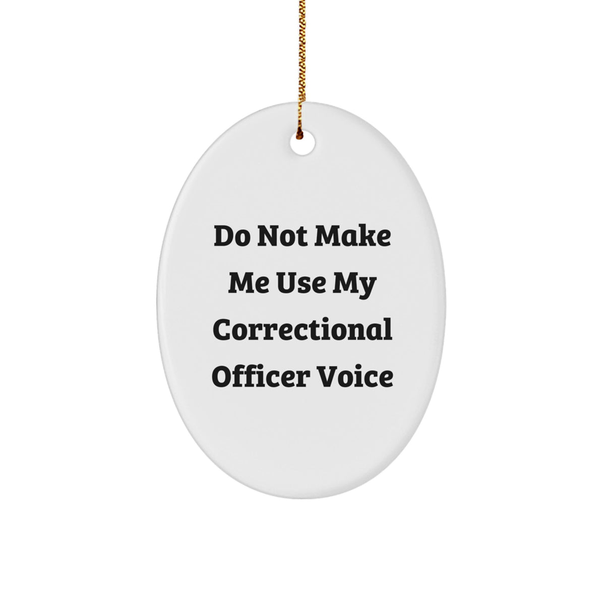 Christmas Gift for Her Present Oval Correctional Officer Ornament - Image 1