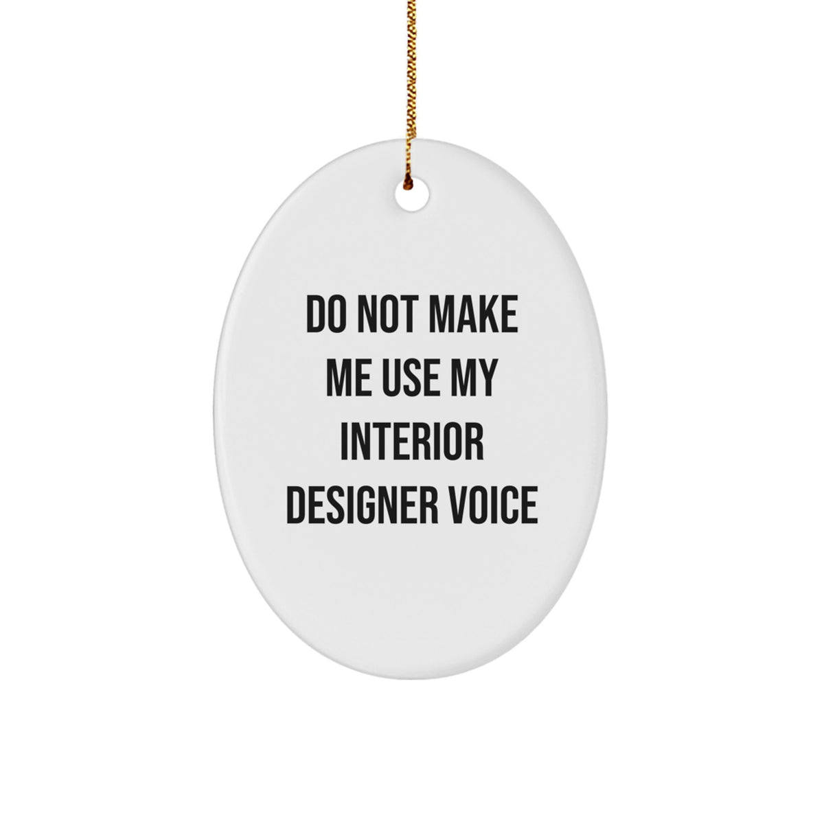 Interior Designer Oval Christmas Ornament for Coworkers Gift Idea - Image 1