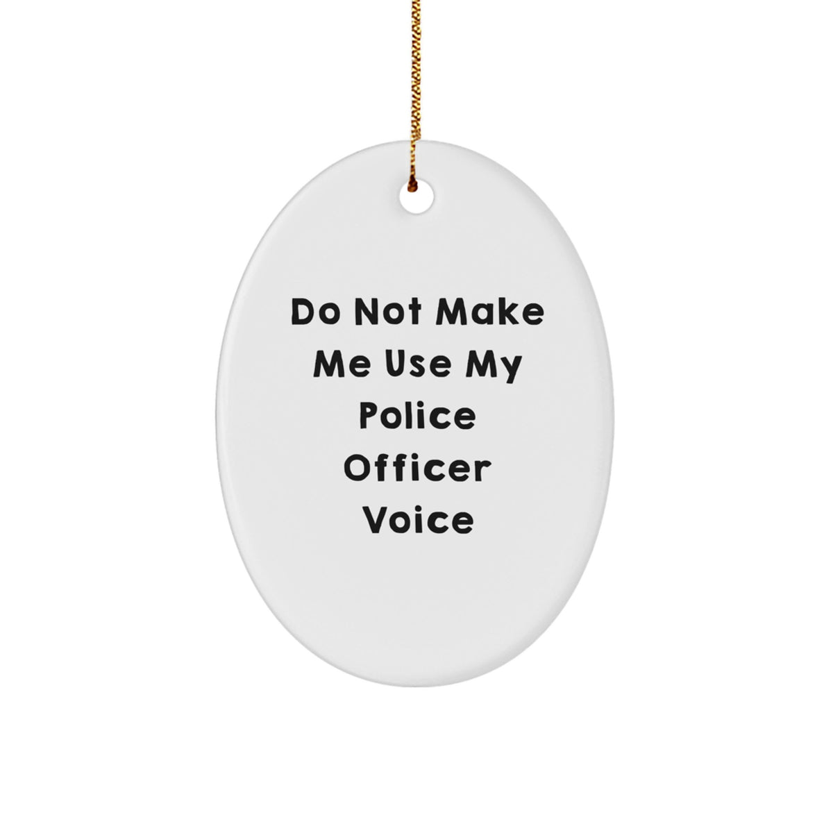 Christmas Gift Oval Ornament for Her Police Officer Present - Image 1
