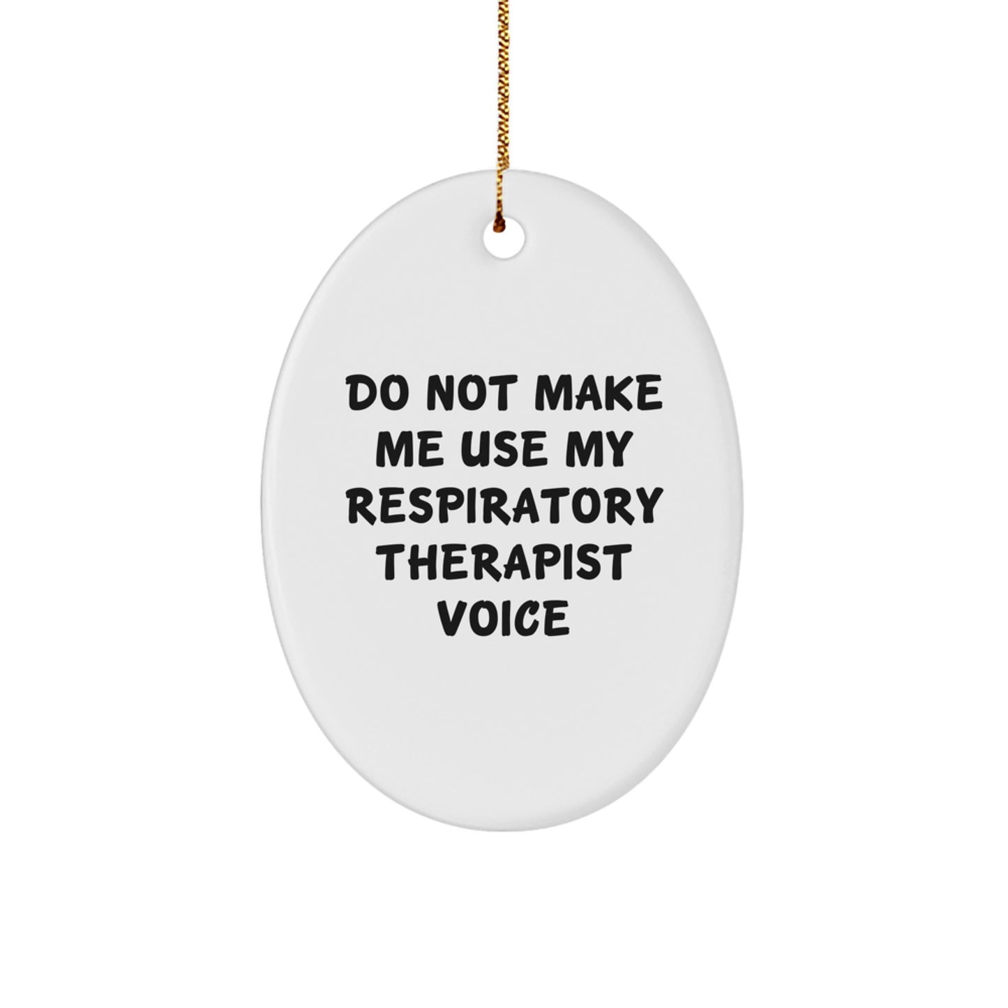 Funny Respiratory Therapist Gifts for Men, Oval Ornament from Coworkers, Christmas Unique - Image 1