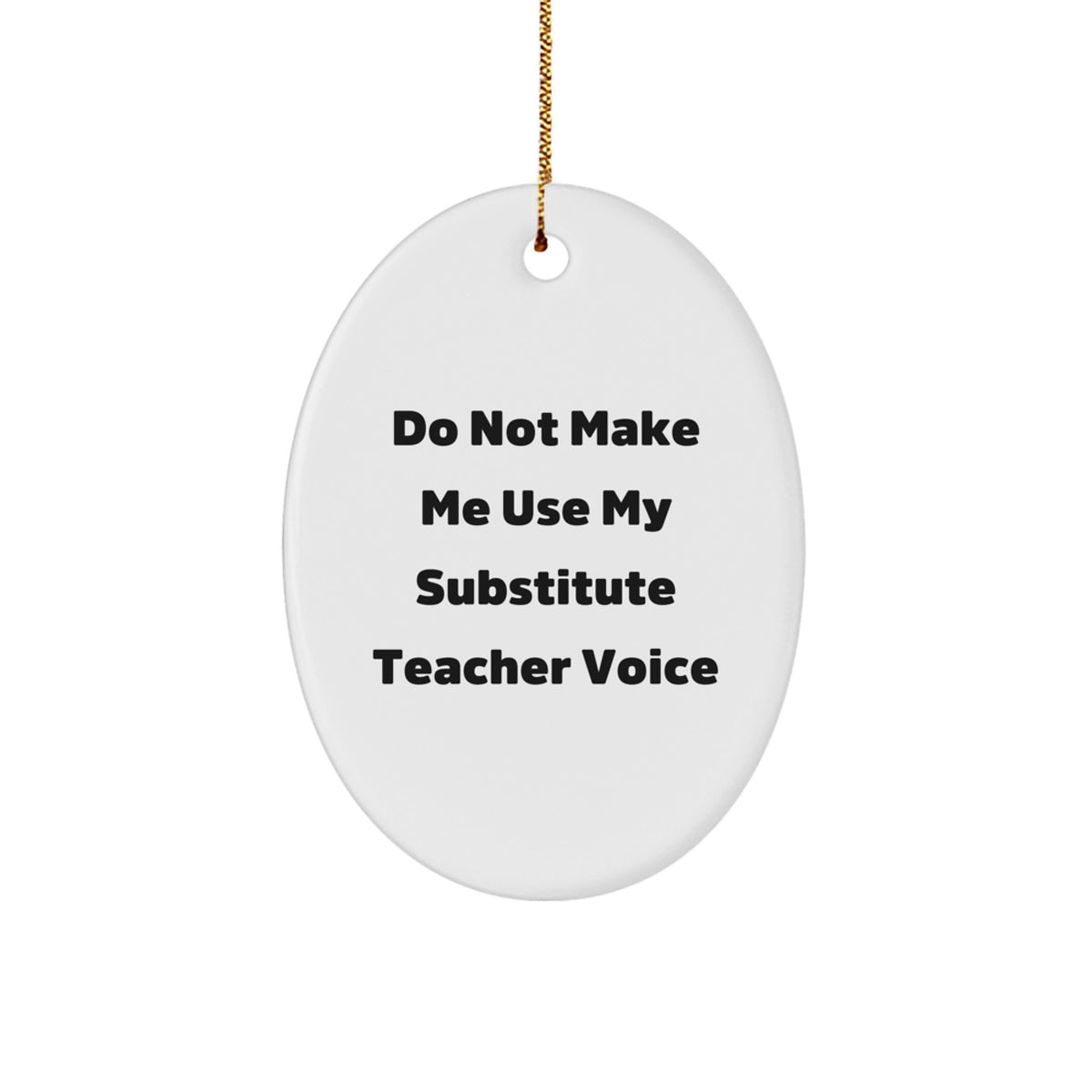 Christmas Gift for Her – Substitute Teacher Oval Ornament Present - Image 1