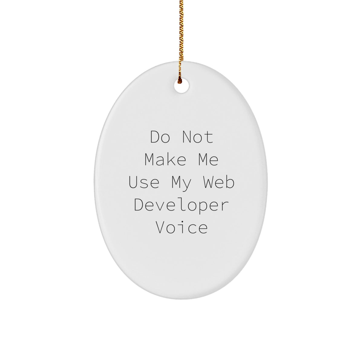 Web Developer Oval Ornament Idea Christmas Gift for Coworkers - Image 1