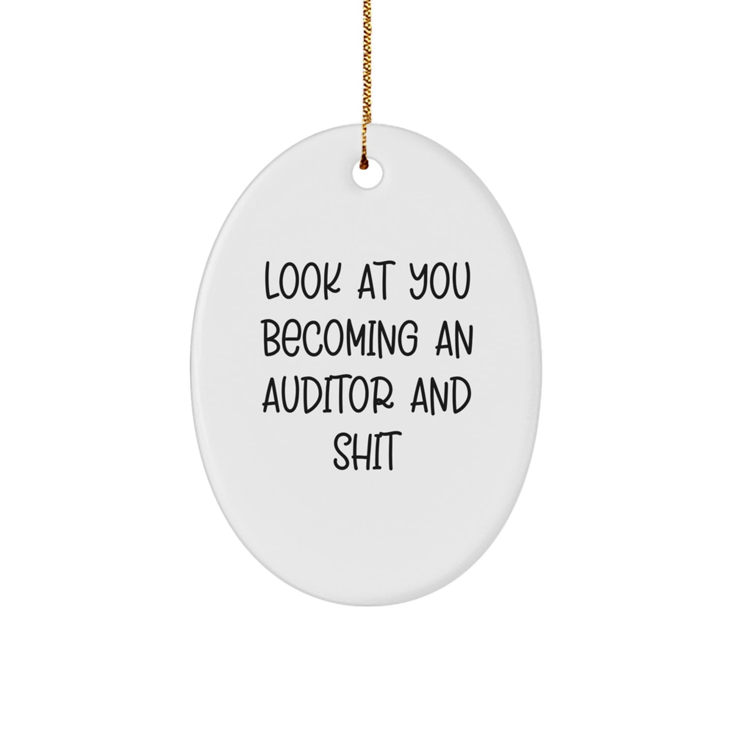 Funny Auditor Gifts from Men to Women - Oval Ornament for Christmas Unique Presents for Auditor Friends and Family - Image 1