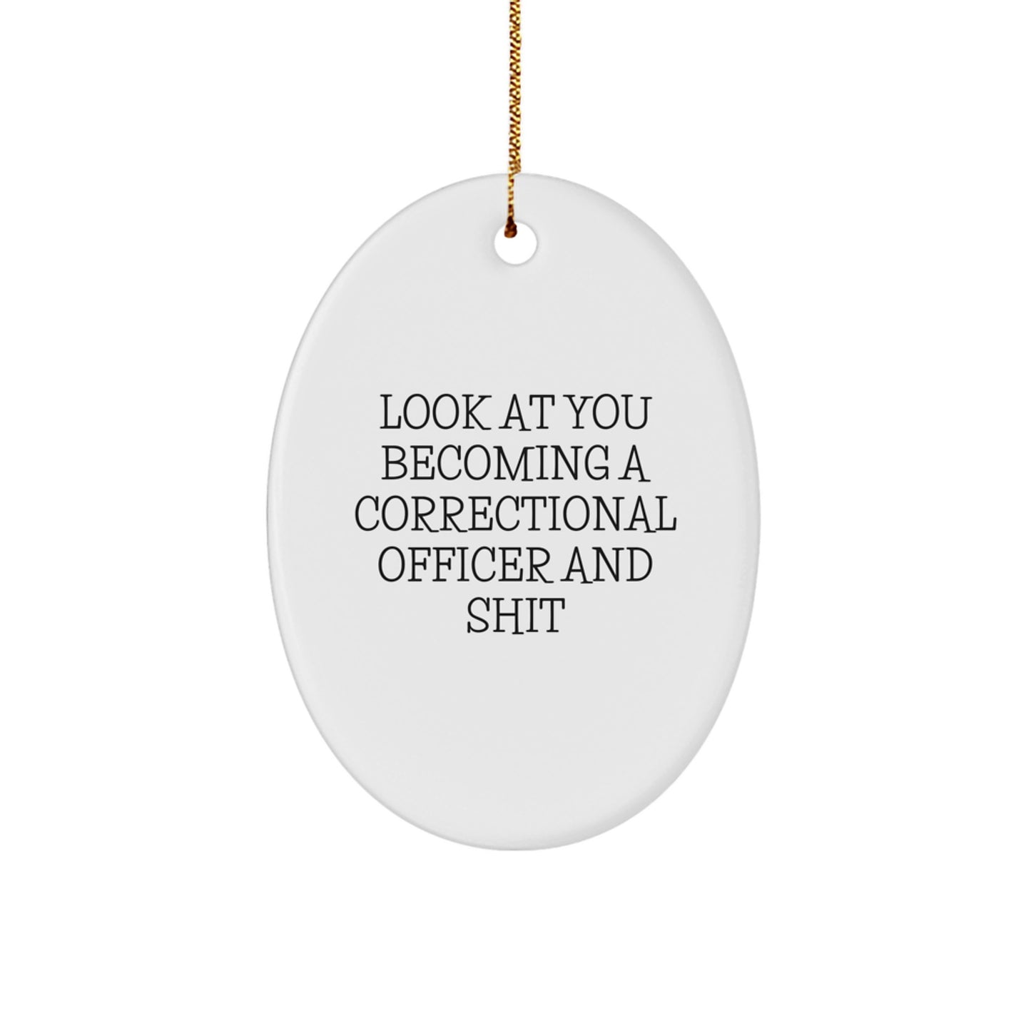 Funny Correctional Officer Gifts from Friends, Unique Oval Ornaments for Men, Women, or Family, Perfect for Christmas Unique Gifts - Image 1