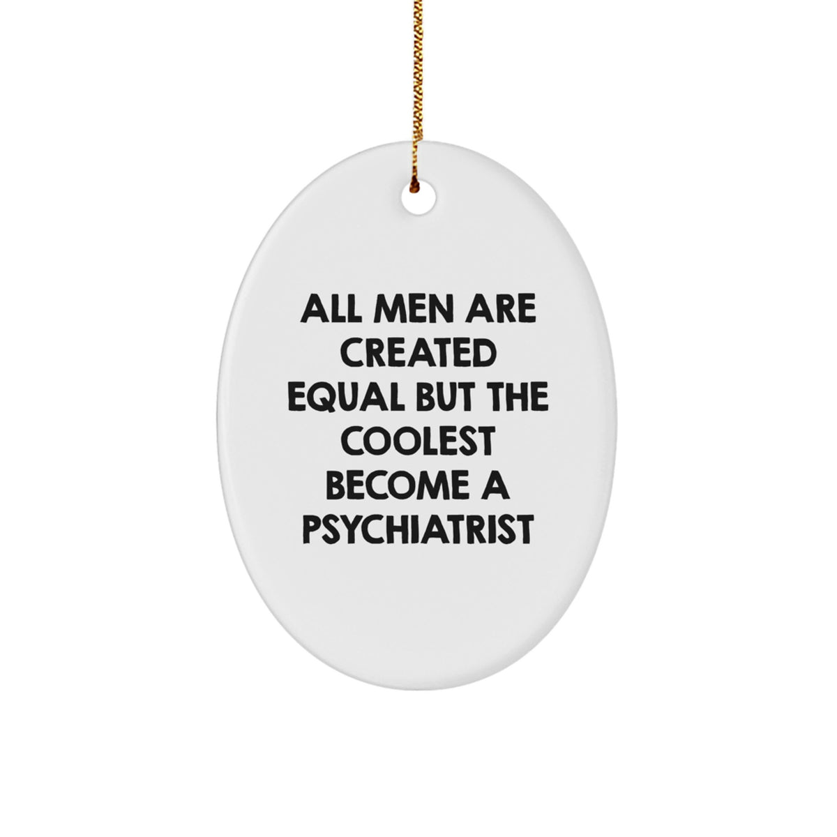 Christmas Unique Gift for Her Psychiatrist Oval Ornament Present - Image 1