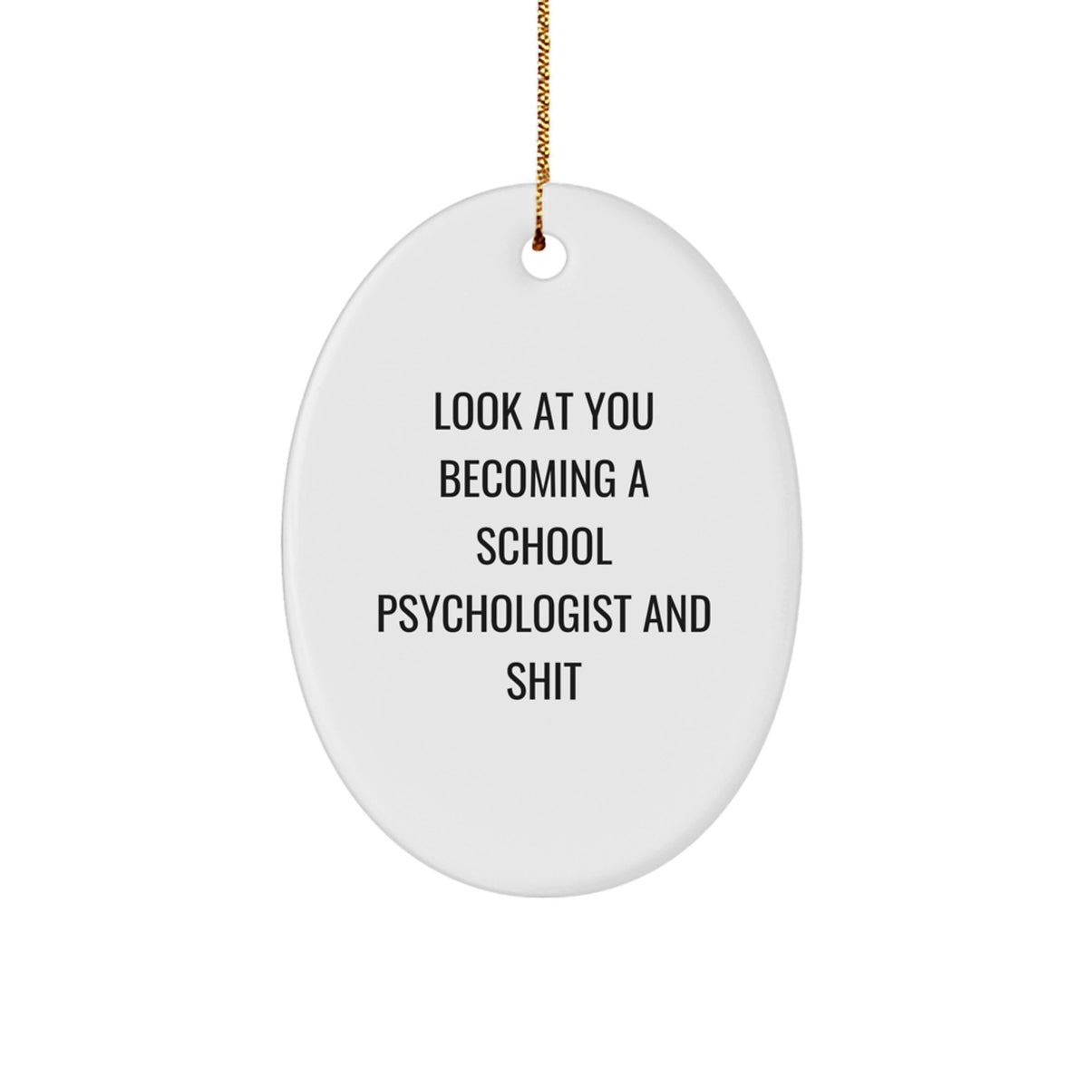 Christmas Gift Oval Ornament for Her Present School Psychologist - Image 1
