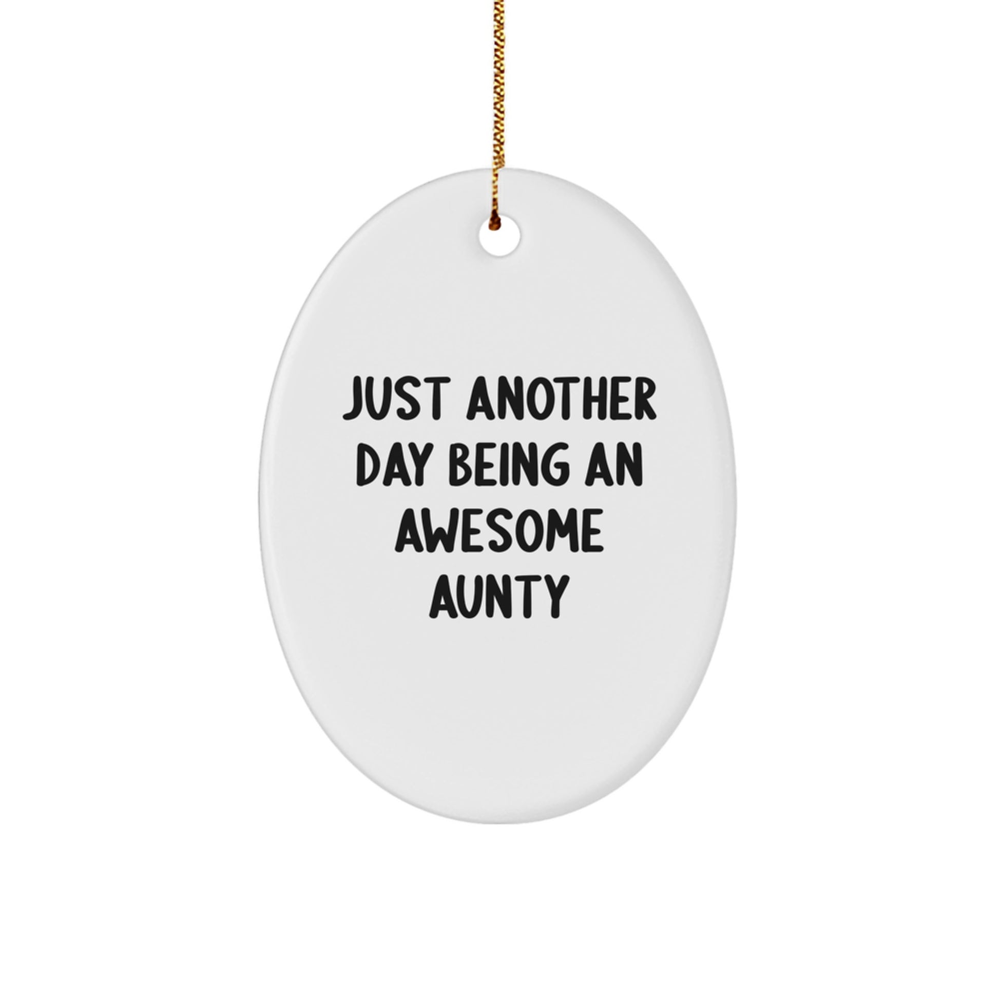 Funny Aunty Oval Ornament Gifts from Family Members, Christmas Unique Gifts for Awesome Aunts - Image 1