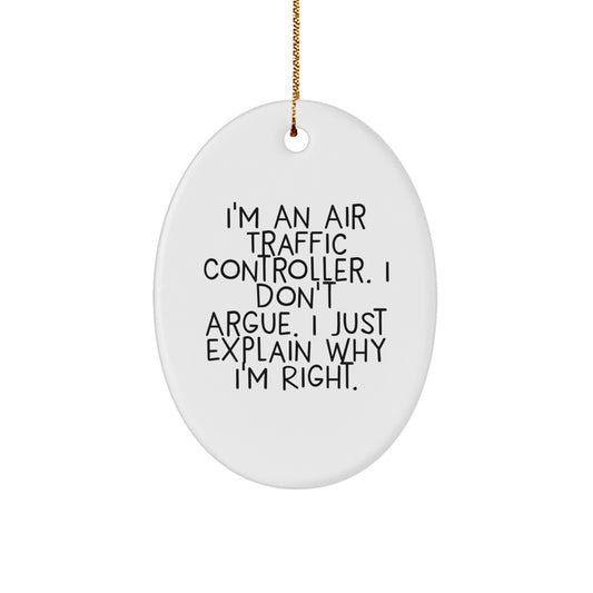 Air Traffic Controller Oval Ornament Gifts from Family - Funny Gift for Women, Men, Friends, Coworkers, and Family Members - Image 1