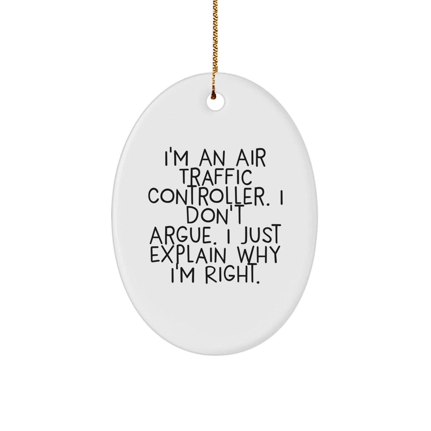 Air Traffic Controller Oval Ornament Gifts from Family - Funny Gift for Women, Men, Friends, Coworkers, and Family Members - Image 1