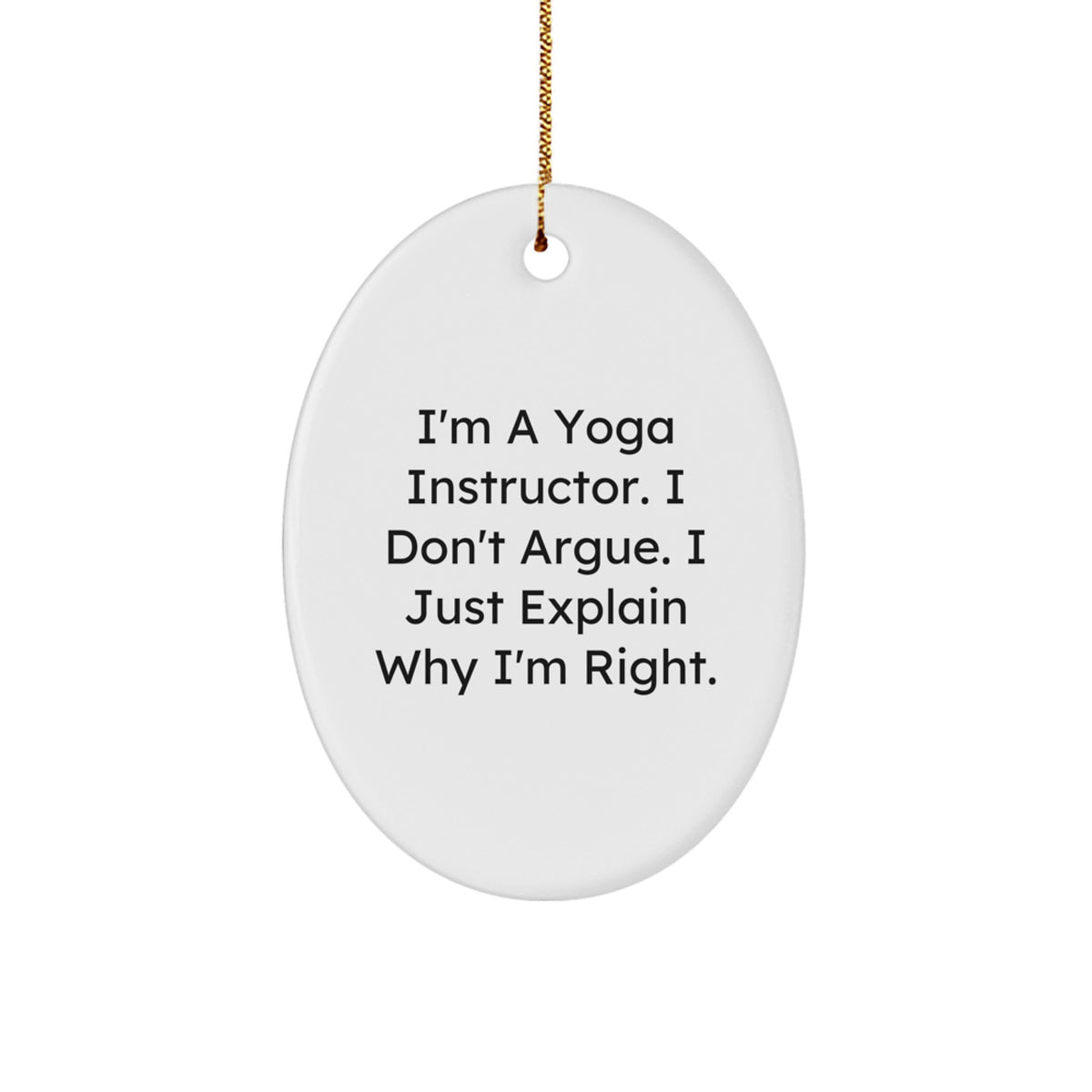 Christmas Gift for Her Yoga Instructor Oval Ornament Present - Image 1