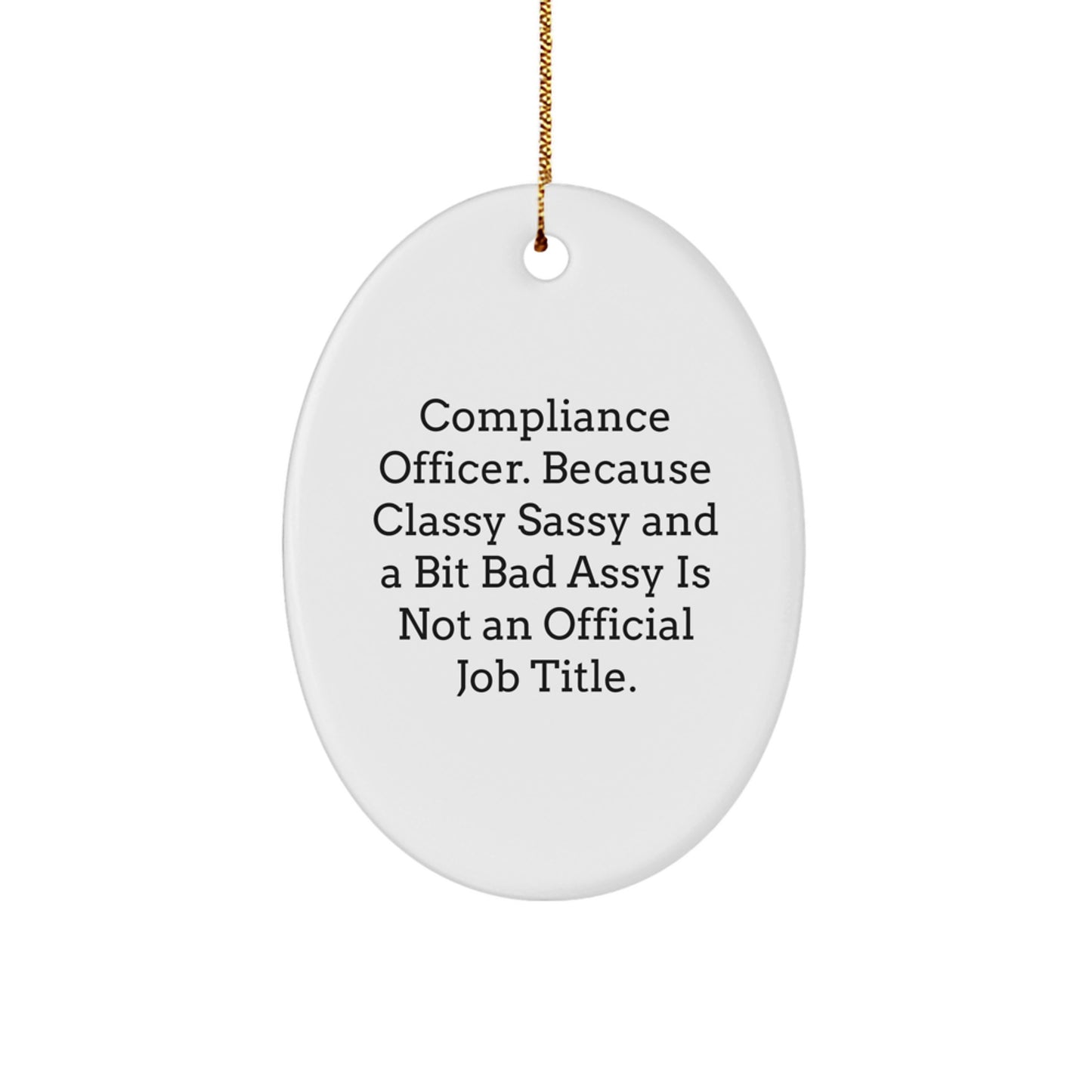 Compliance Officer Gifts from Friends, Funny Oval Ornament for Compliance Officer, Christmas Unique Gifts for Men and Women - Image 1