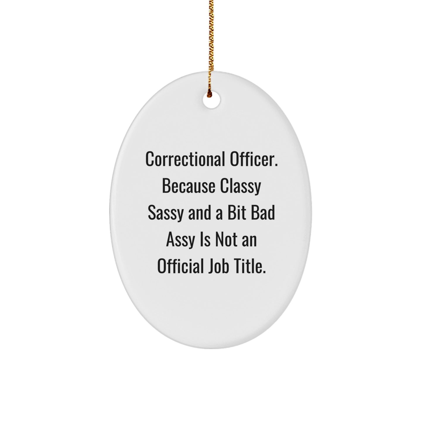 Correctional Officer Oval Ornament, Funny Quote, Gifts for Men, Women, Coworkers, or Family, Christmas Unique - Image 1
