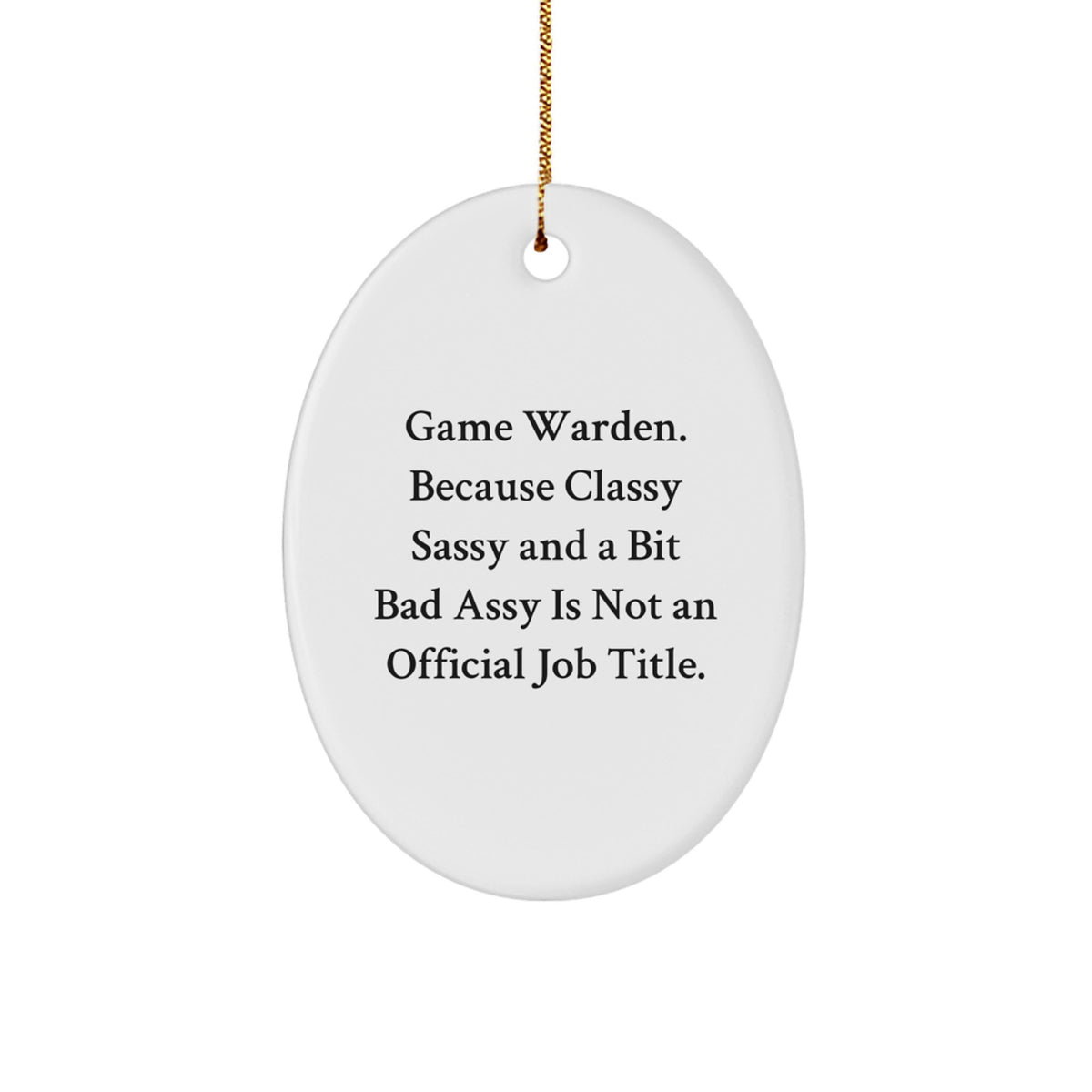Game Warden Favorite Bright Oval Christmas Ornament for Kids Gift - Image 1