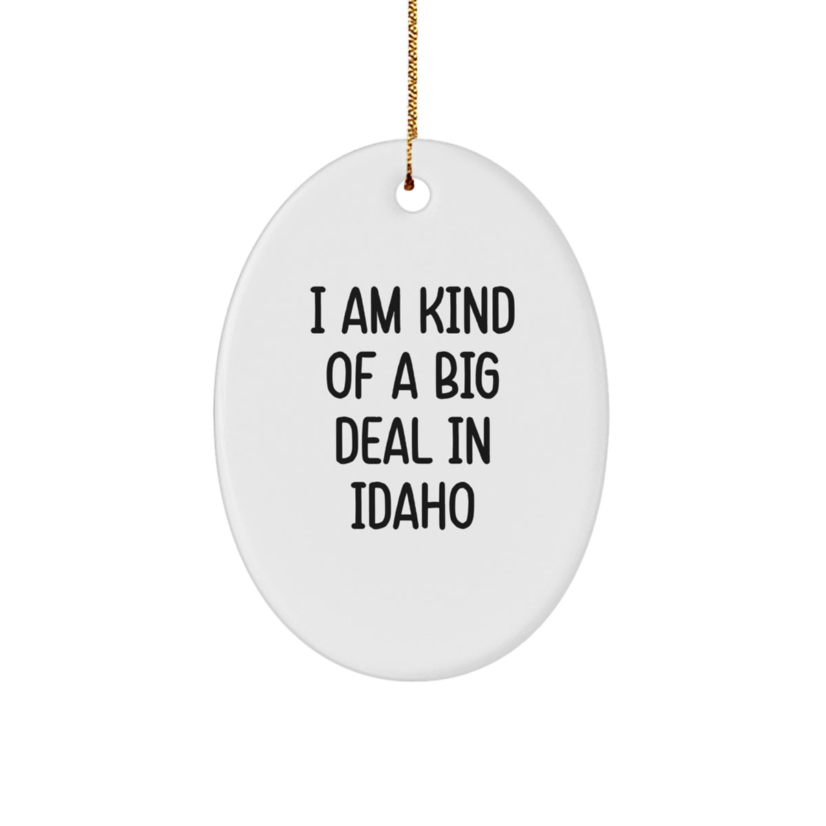 Playful Idaho Christmas Ornament Gift for Friends – Cute Oval - Image 1