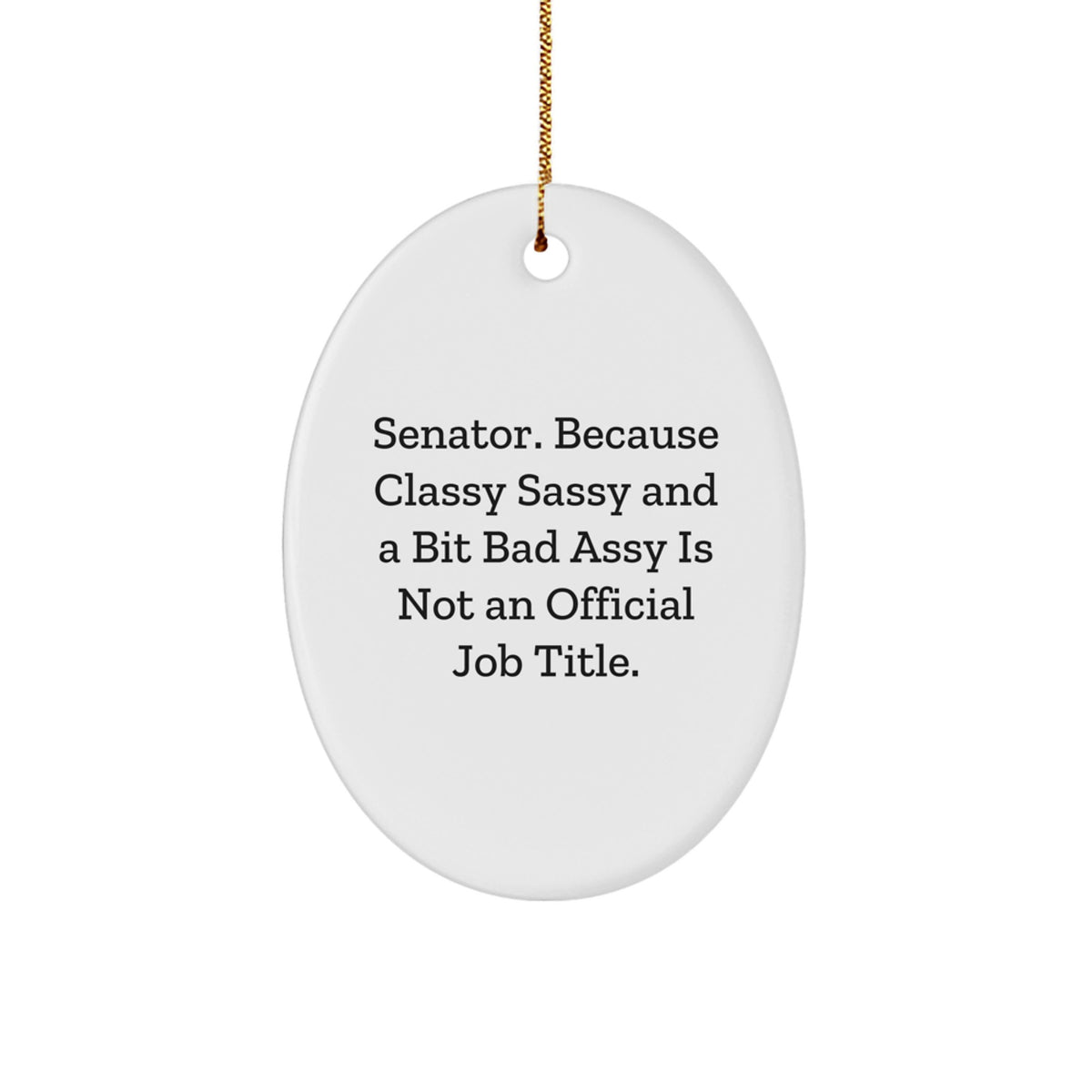 Witty Christmas Ornament Gift for Friends Classy, Sassy Senator Novelty - Image 1
