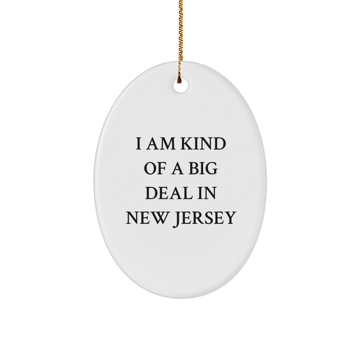 Christmas Gift for Her New Jersey Oval Ornament Present Bright - Image 1
