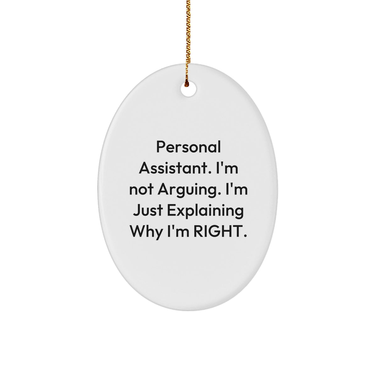 Christmas Gift Personal Assistant Oval Ornament for Her Present - Image 1