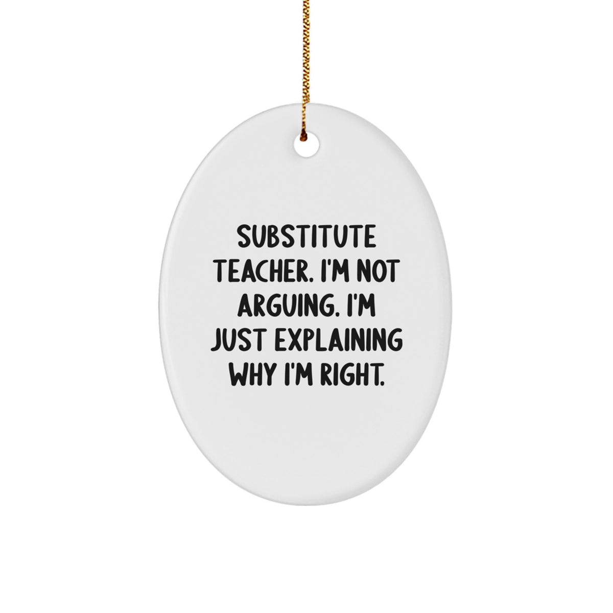 Merry Substitute Teacher Christmas Ornament Idea for Coworkers Gift - Image 1