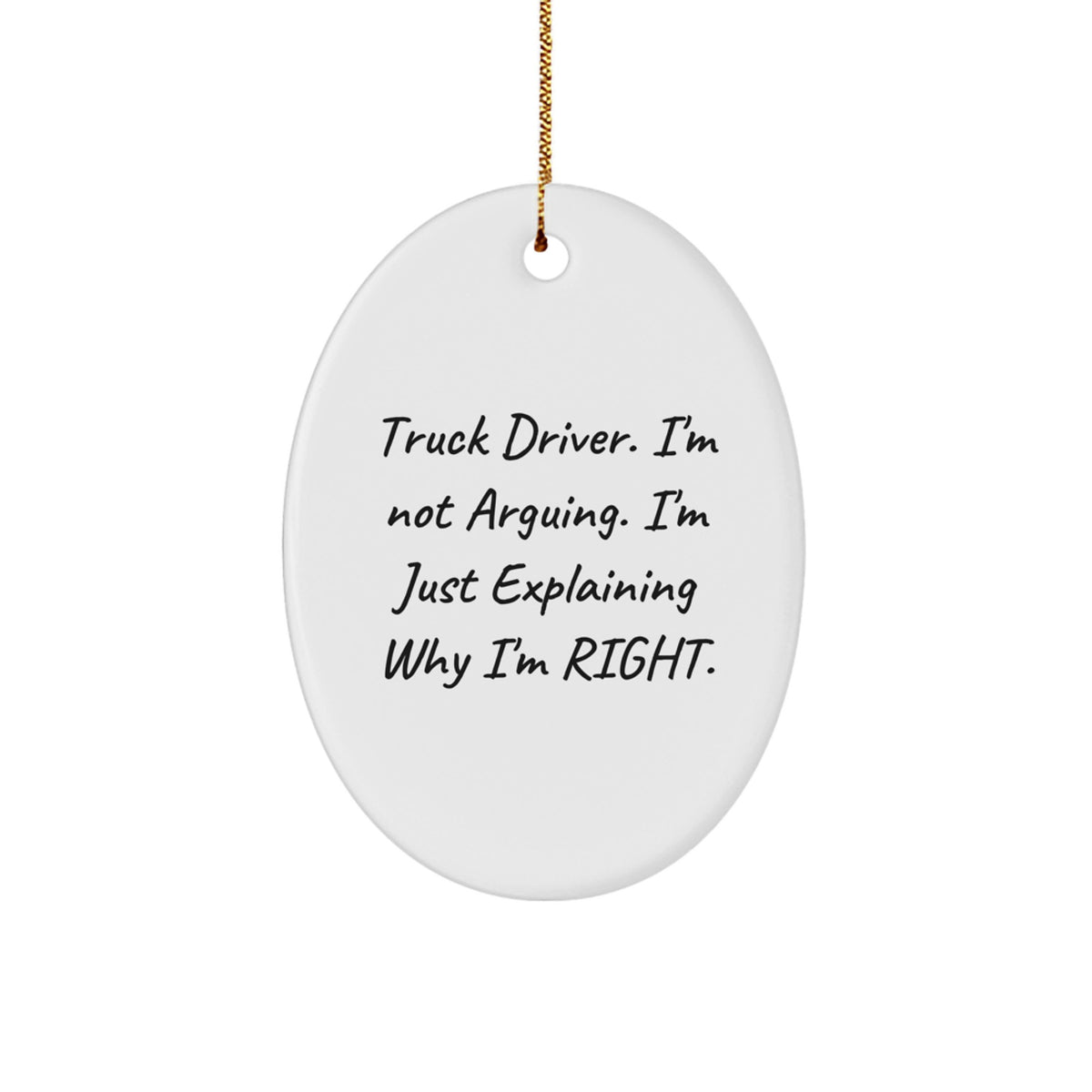 Christmas Gift Oval Ornament for Her Truck Driver Keepsake - Image 1