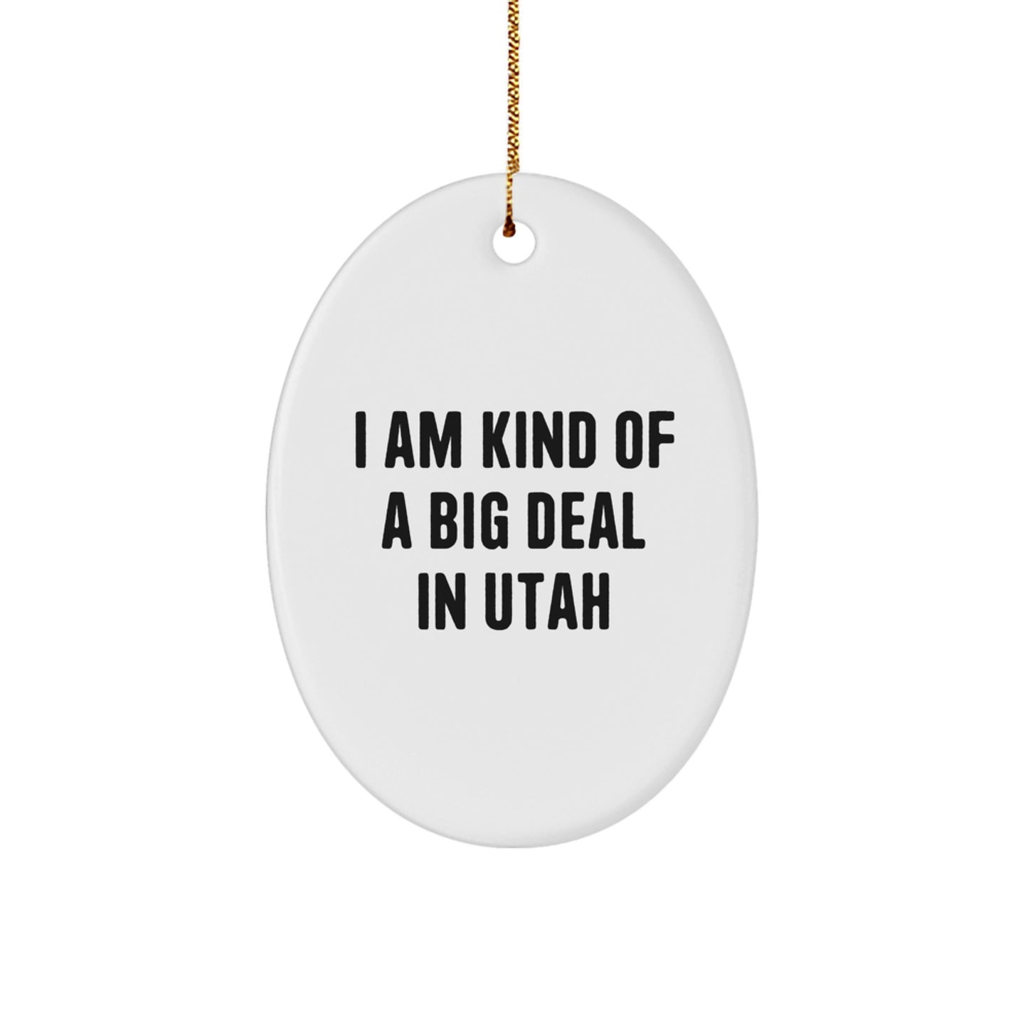 Utah Christmas Unique Gifts from Friends and Family - Oval Ornament - 'I'm Kind of a Prime Selection' in Utah, Funny Quote, Ideal Gift for Utah Lovers - Image 1