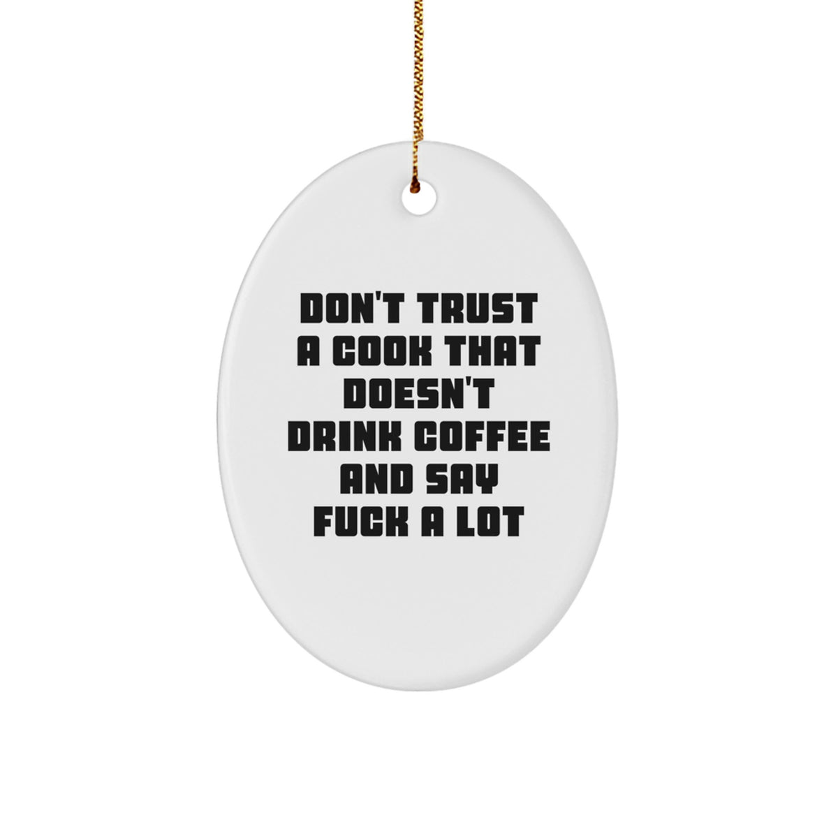 Sassy Cook Christmas Ornament Gift for Friends - Novelty Coffee Quote - Image 1