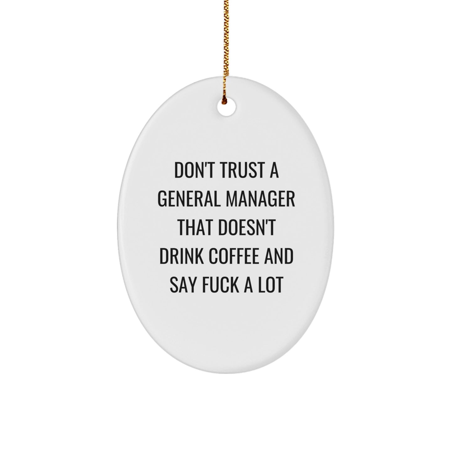 Funny General Manager Gifts from Friends for General Manager Oval Ornament, Christmas Unique Gifts for Men, Oval Shaped Office Decor - Image 1
