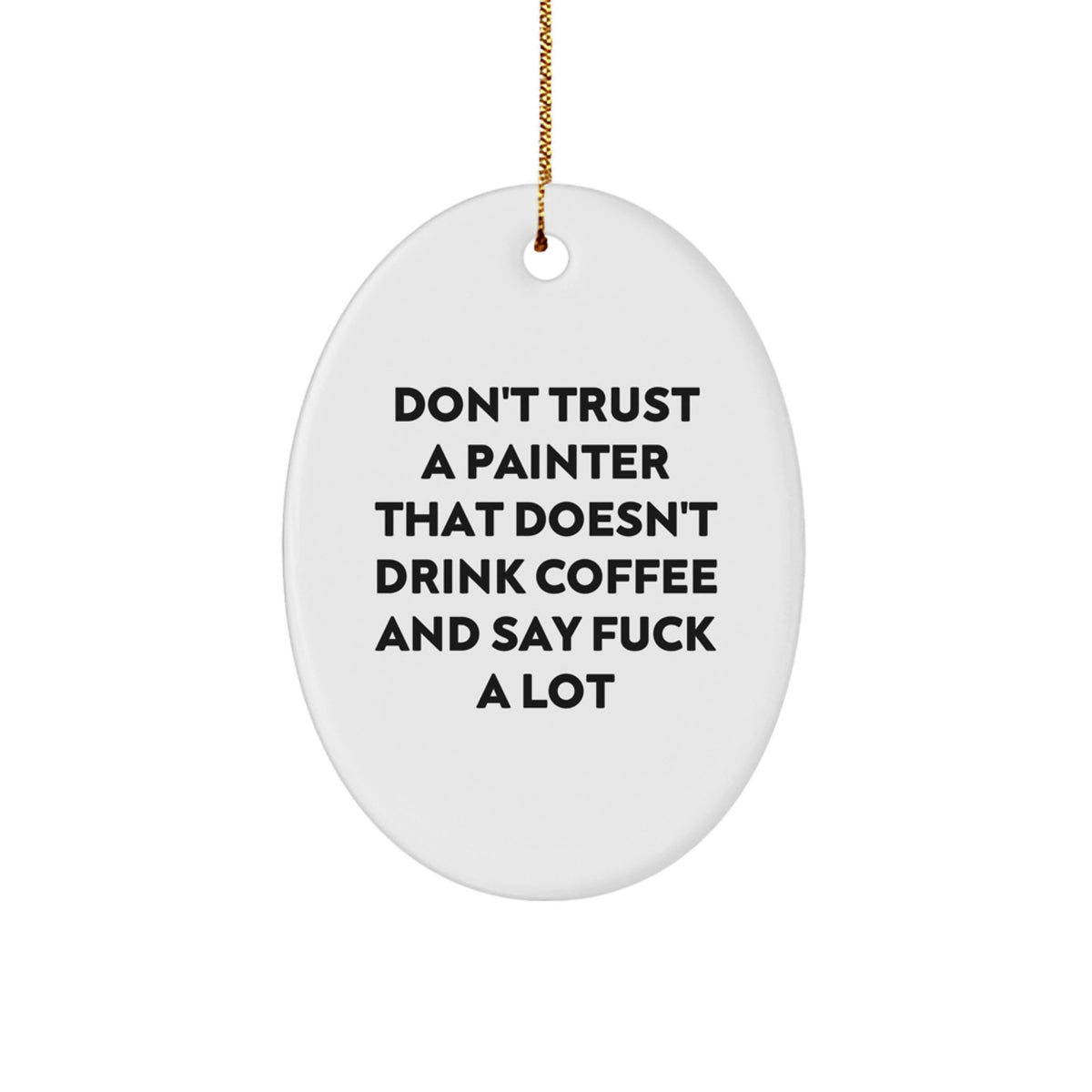 Bold Painter Oval Ornament for Roommates Memento Christmas Gift - Image 1