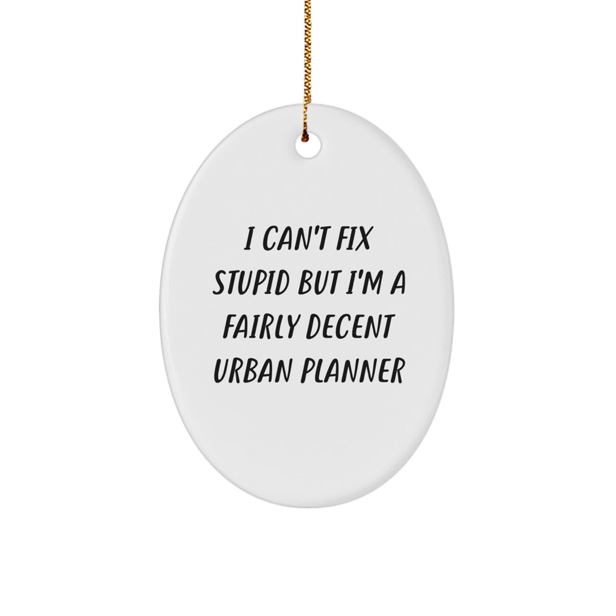 Urban Planner Oval Ornament I Can't Fix Stupid Gift for Coworkers Idea - Image 1