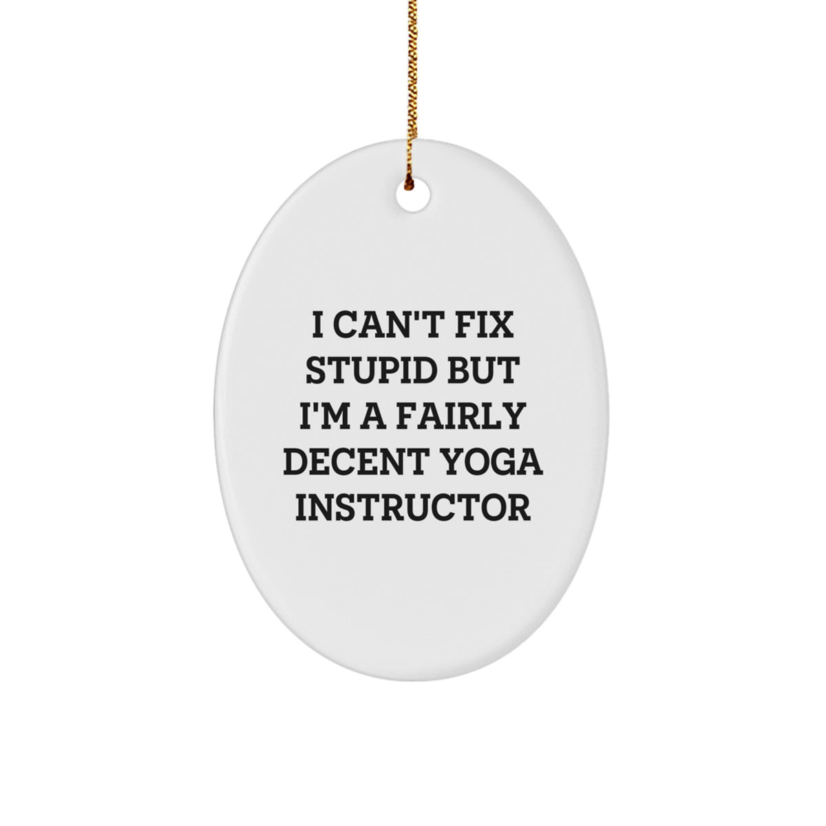 Yoga Instructor Oval Christmas Ornament for a Best Friend Companion Gift - Image 1