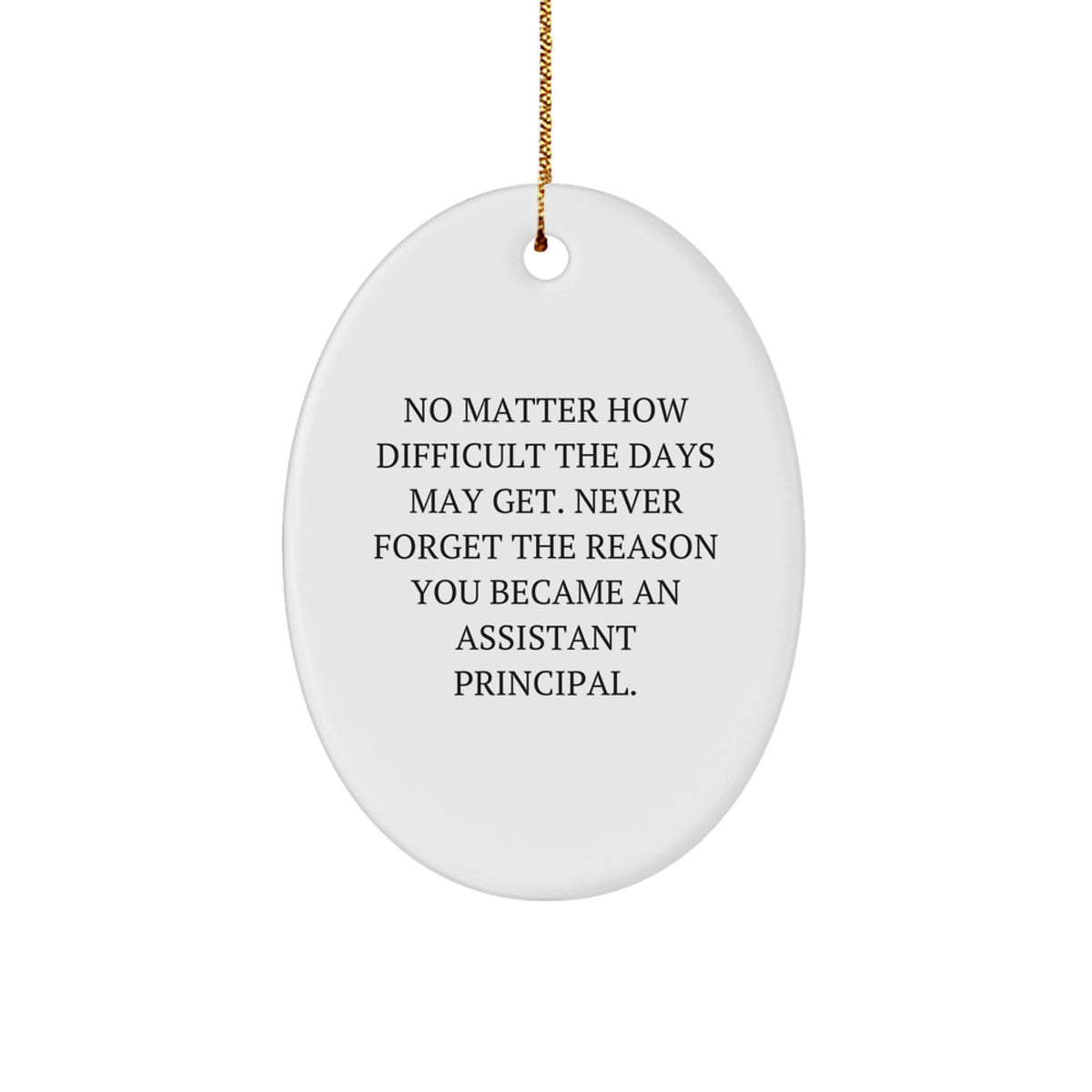 Encouraging Assistant Principal Gifts from Friends and Family - Inspirational Oval Ornament for Christmas - Image 1