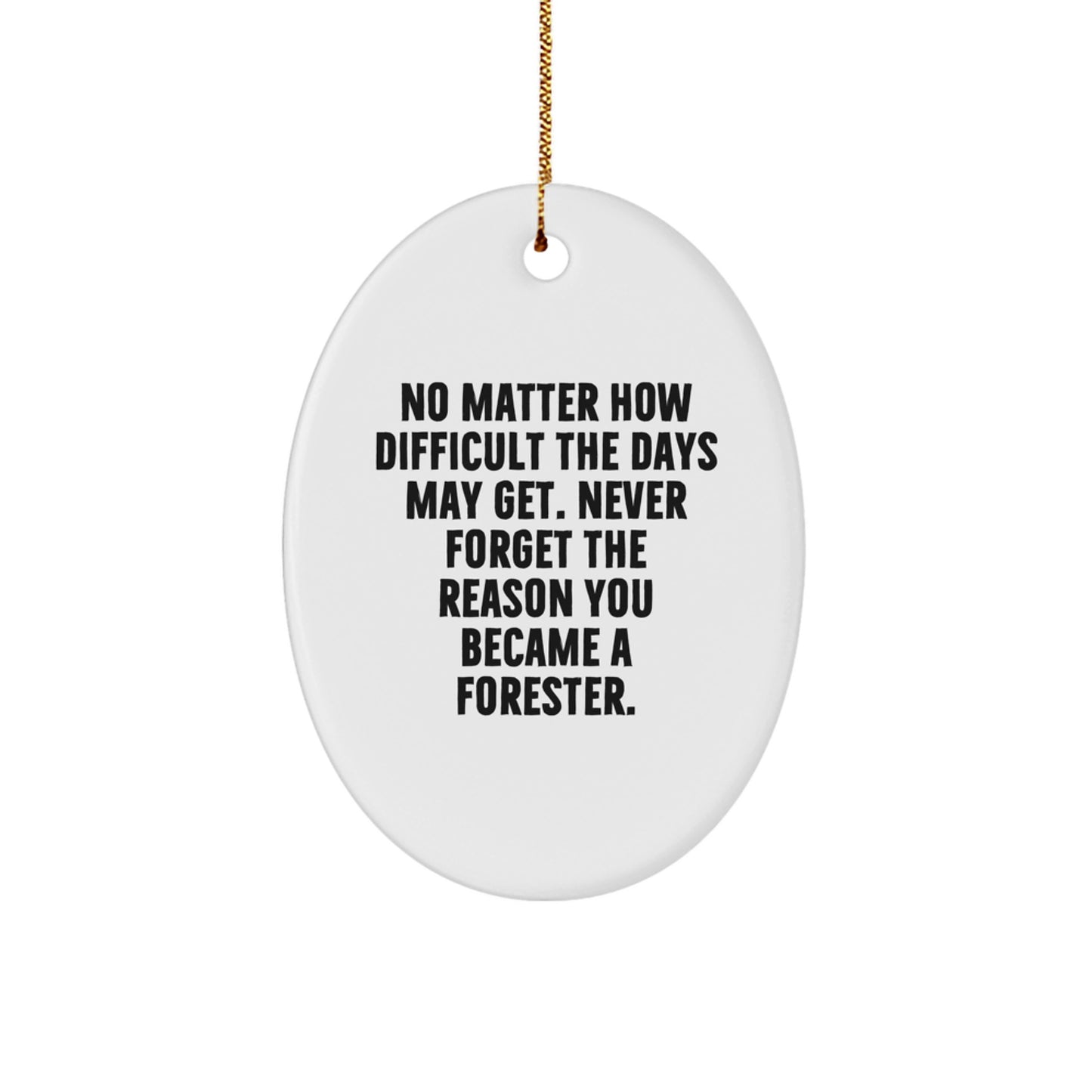 Forester Gifts, Inspirational Quote Oval Ornament, Gifts from Friends and Family, Christmas Unique Gifts for Men and Women - Image 1