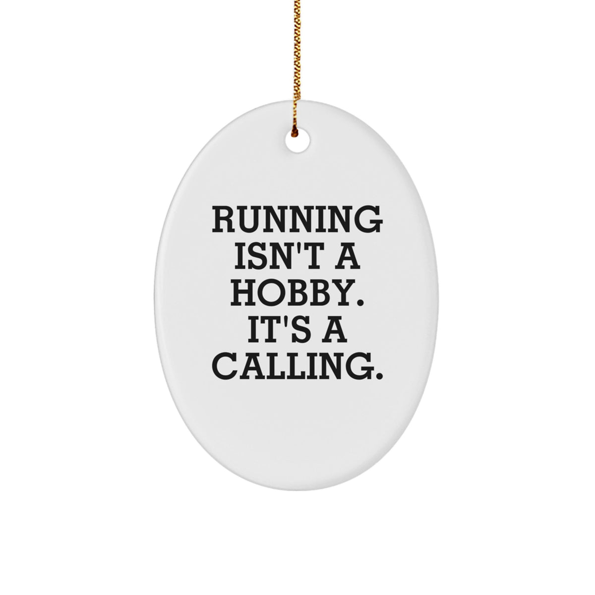 Oval Running Christmas Ornament Motivational Idea for Coworkers Gift - Image 1