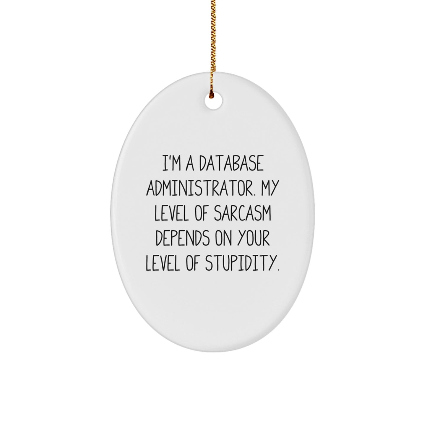 Database Administrator Gifts from Friends - Oval Ornament with Funny Quote - Image 1