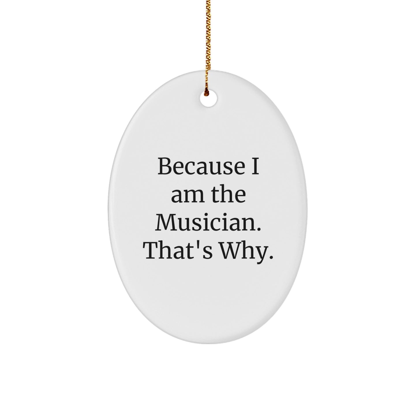 Funny Musician Oval Ornament Gifts from Friends to Musician, Christmas Unique Oval Shape - Image 1