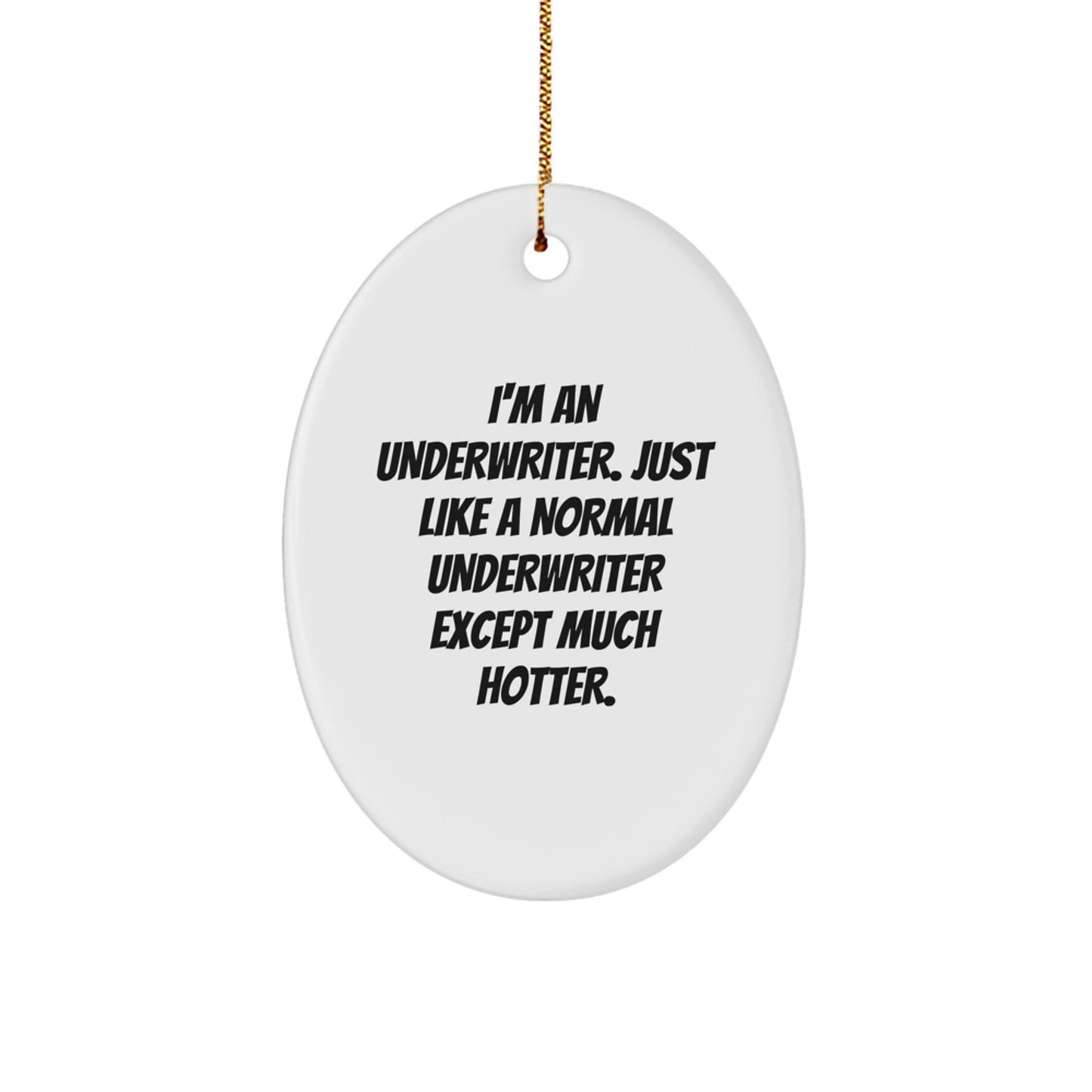 Funny Underwriter Oval Ornament Gifts for Underwriter Men from Friends at Christmas Unique Gifts - Image 1