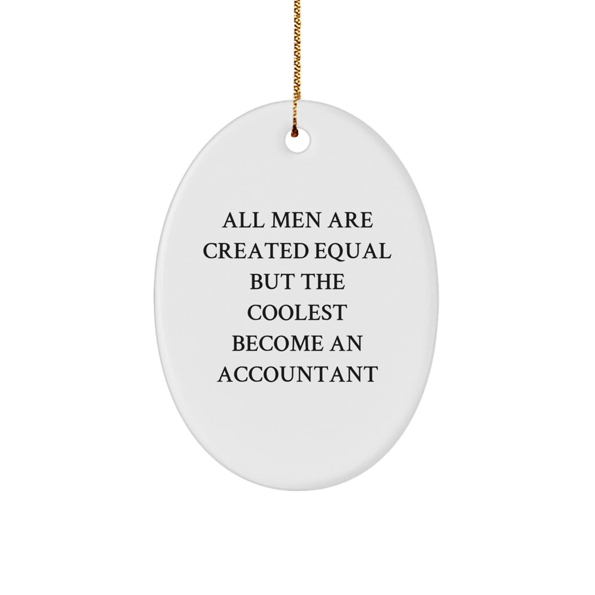 Christmas Unique Gift for Her Accountant Ornament Present All Men Are Equal - Image 1
