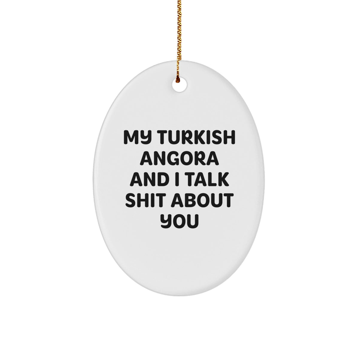 Sassy Turkish Angora Cat Christmas Ornament Novelty for Friends Gift - Image 1