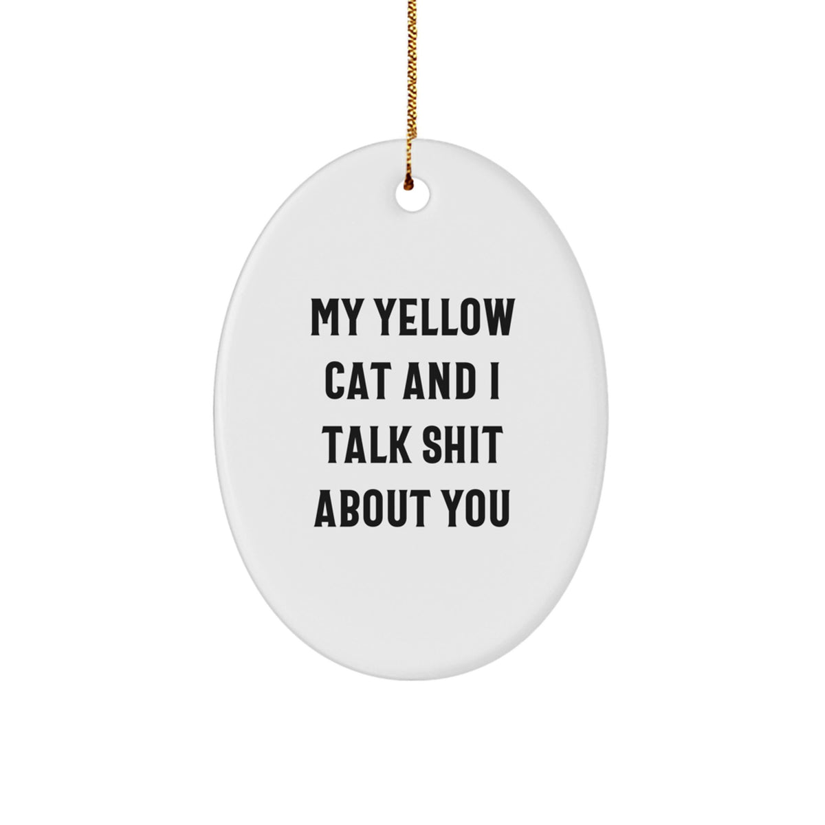 Sassy Yellow Cat Christmas Ornament for Friends Novelty Gift - Image 1