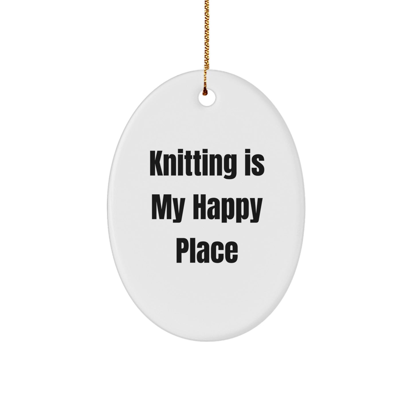 Funny Knitting Oval Ornament Gifts from Family for Knitting Lovers at Christmas Time, Oval Ornament Knitting Decor, Gift Ideas for Knitting Enthusiasts - Image 1